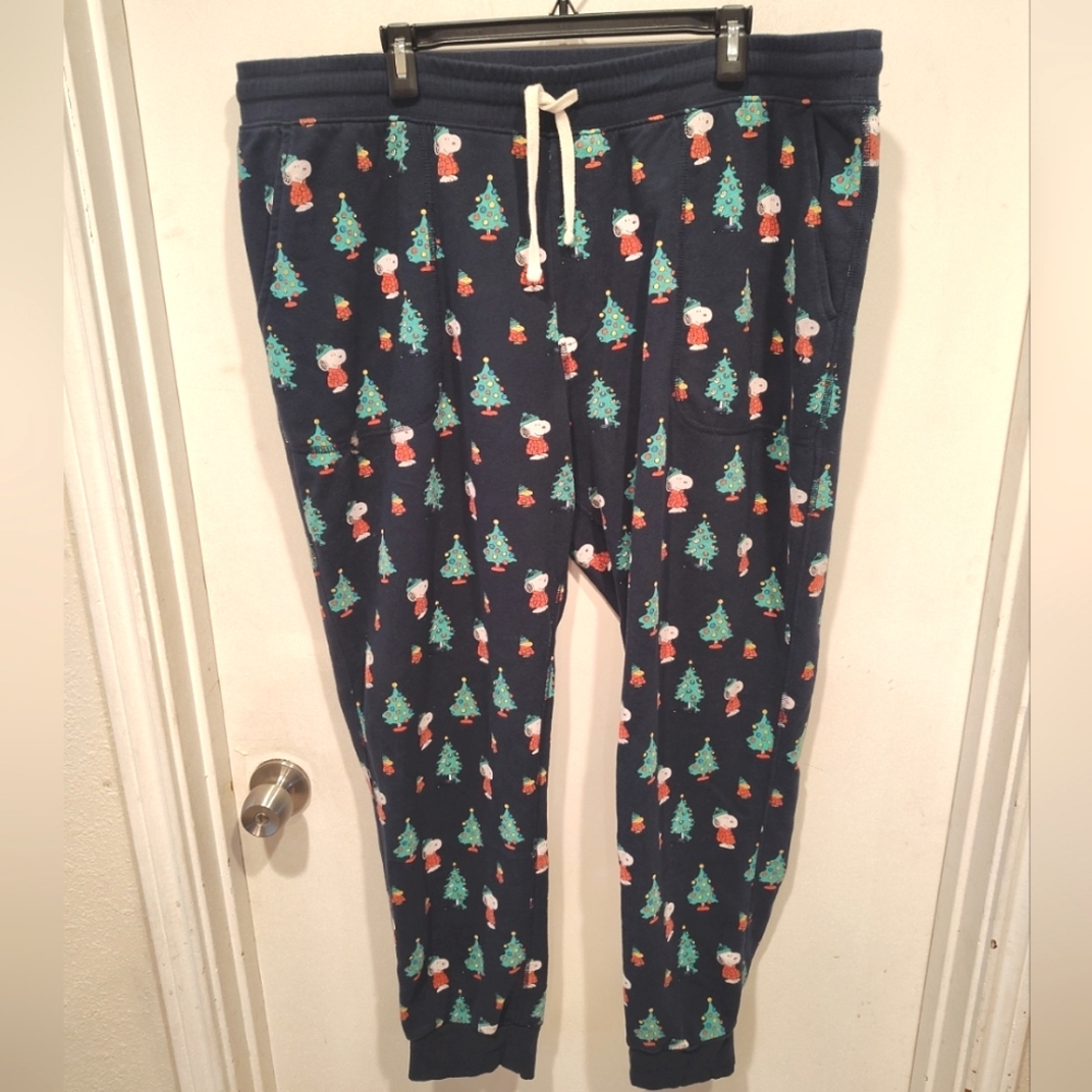 American Eagle Peanuts Snoopy Christmas Lounge Wear Jogger Pants Sz XXL Pajama